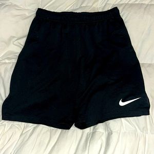 Size M, men’s Nike athletic shorts, solid black
